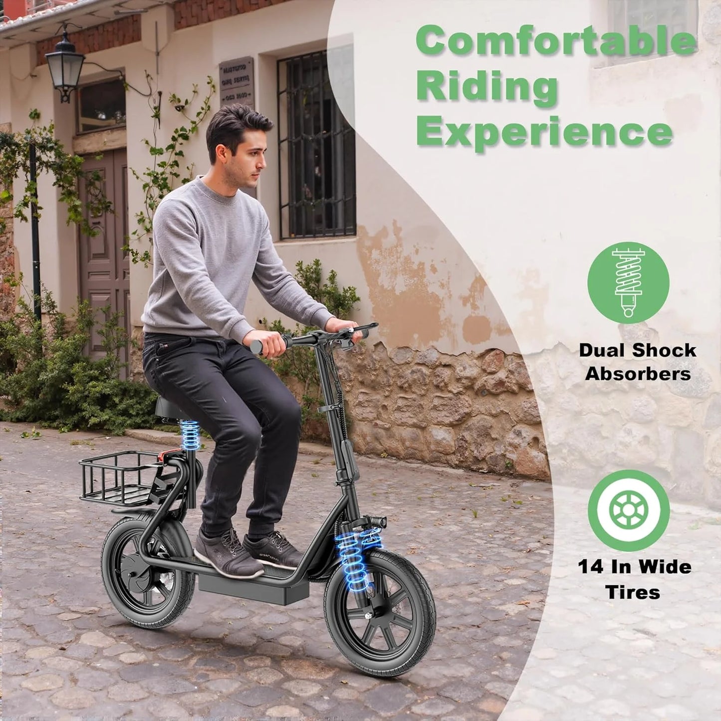 Ladped Folding Electric Bike With 10.4Ah Battery And 21-28 Mile Range