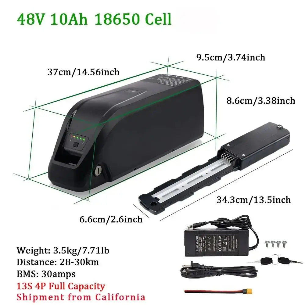 CAO MM Ebike Battery 36V 48V 52V 10Ah With Charger