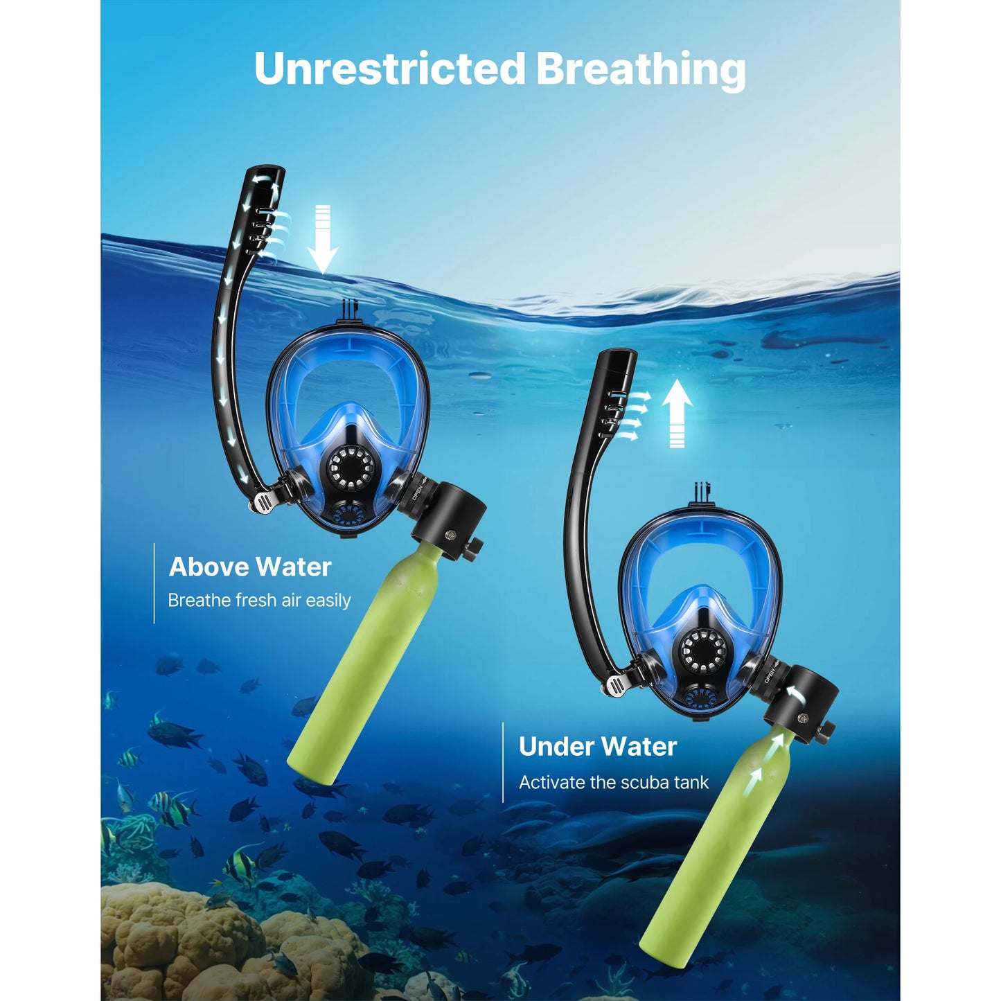 SucceBuy Portable Mini Scuba Tank For Underwater Breathing