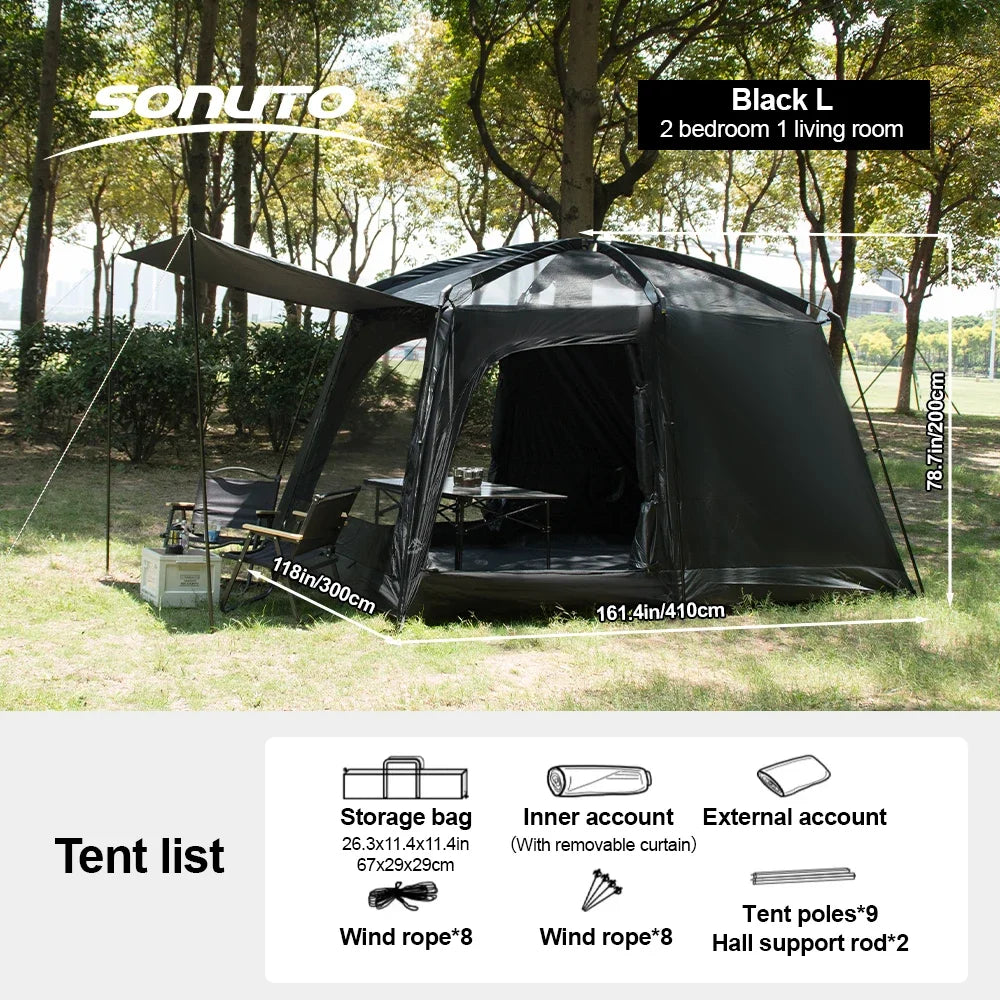 Sonuto Family Tent Windproof With Mosquito Net And Sun Protection