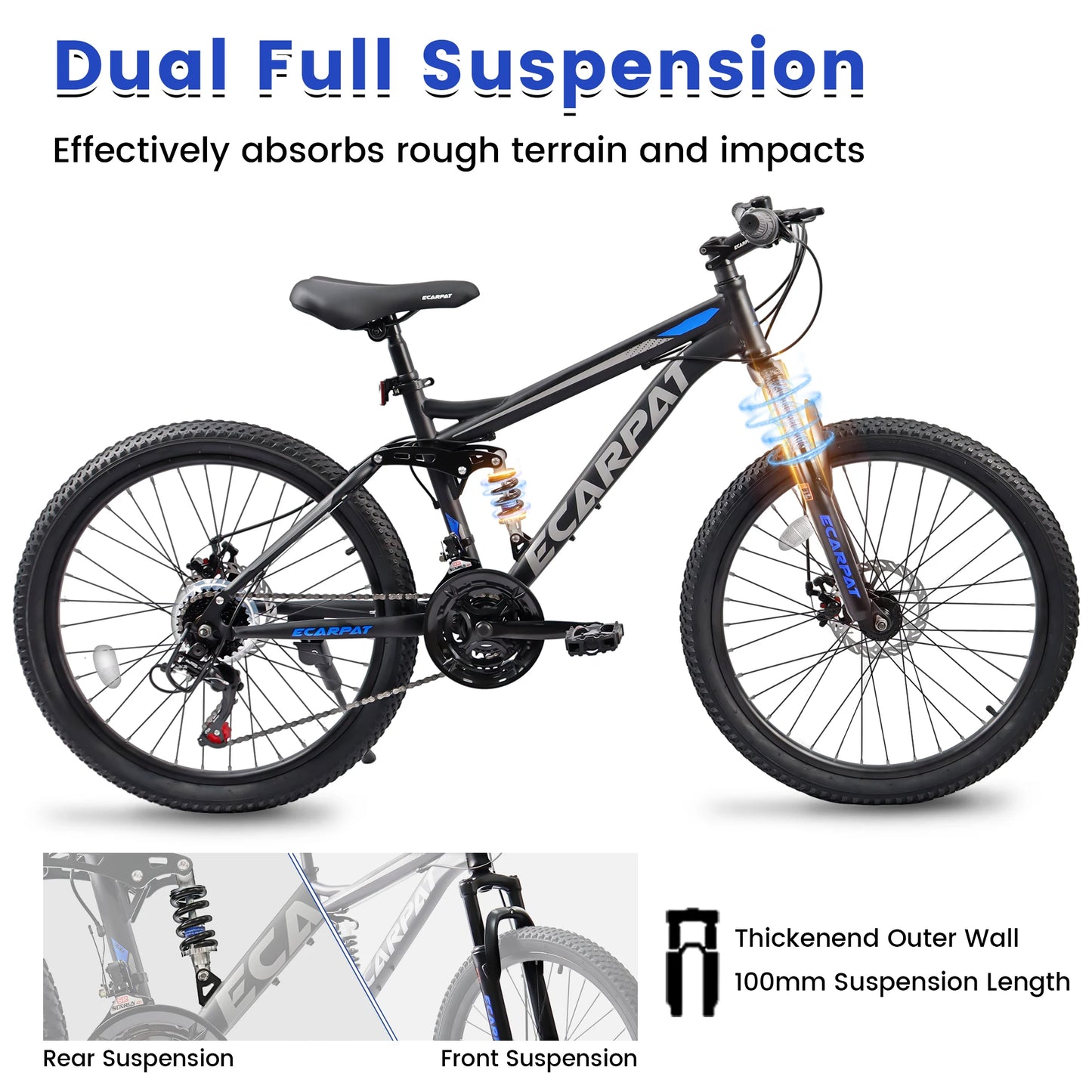 Ecarpat Unisex Dual Full Suspension Mountain Bike