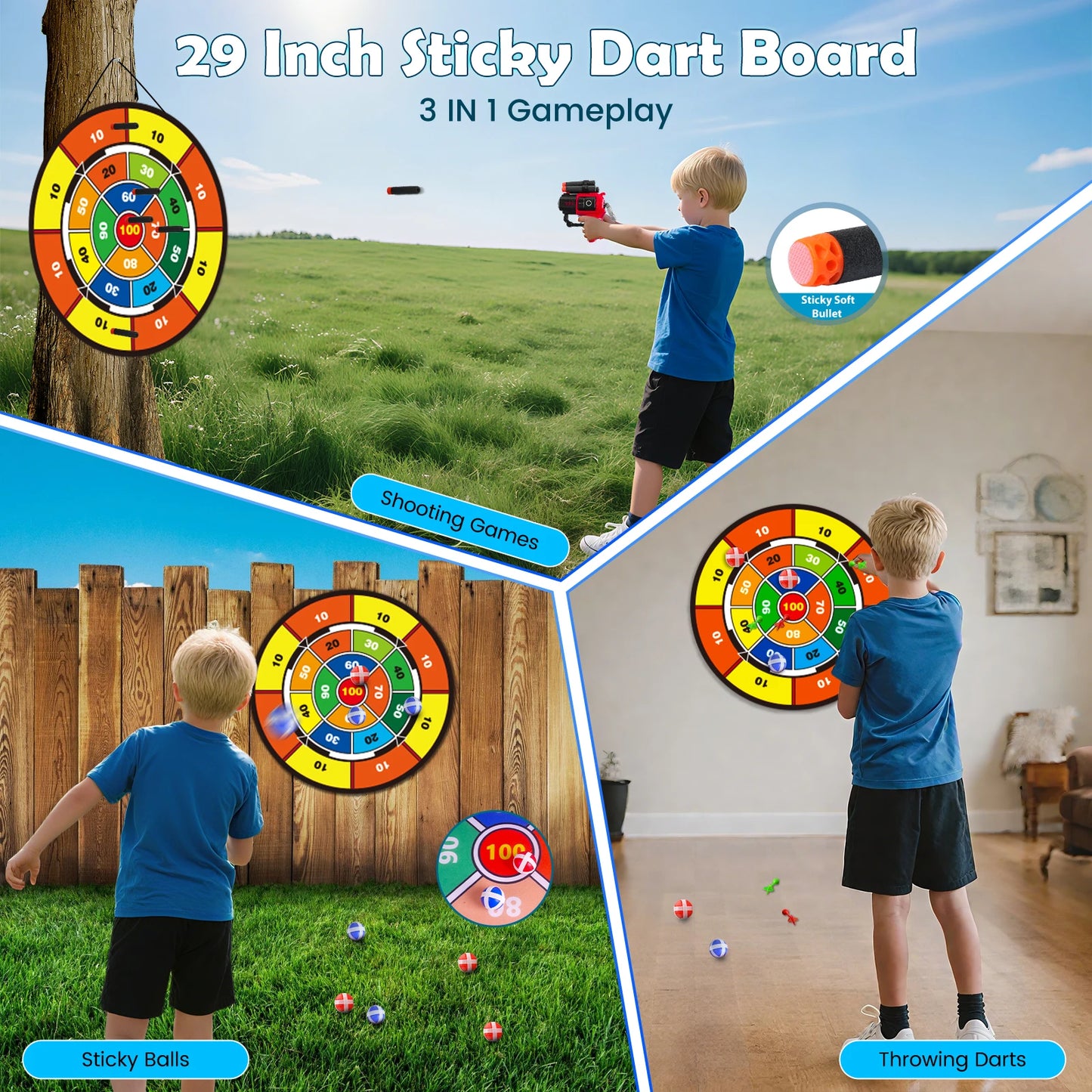 VATOS 4 In 1 Archery Battle Arena Toy For Kids Indoor Outdoor