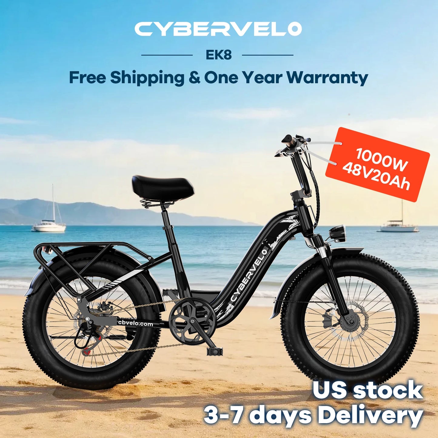 CYBERVELO EK8 Off Road Electric Bike With 1000W Peak