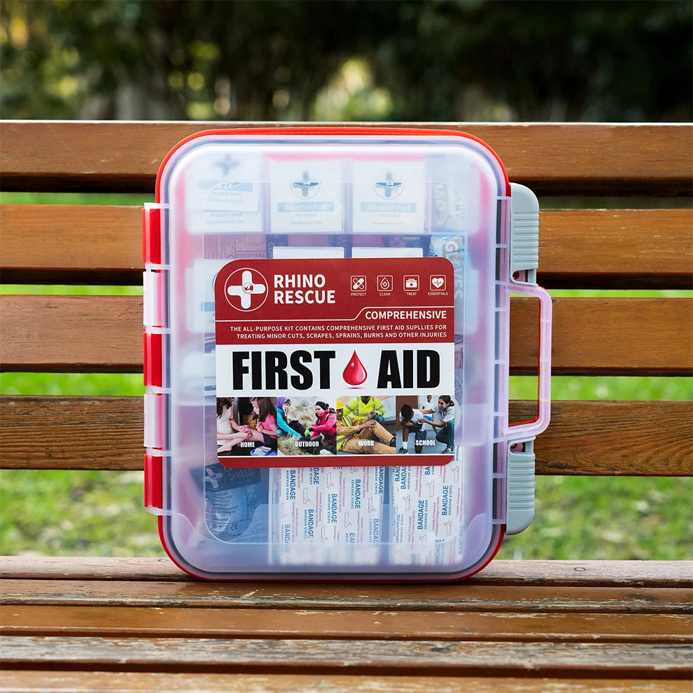 Rhino Rescue 350 Piece First Aid Kit For Home Office