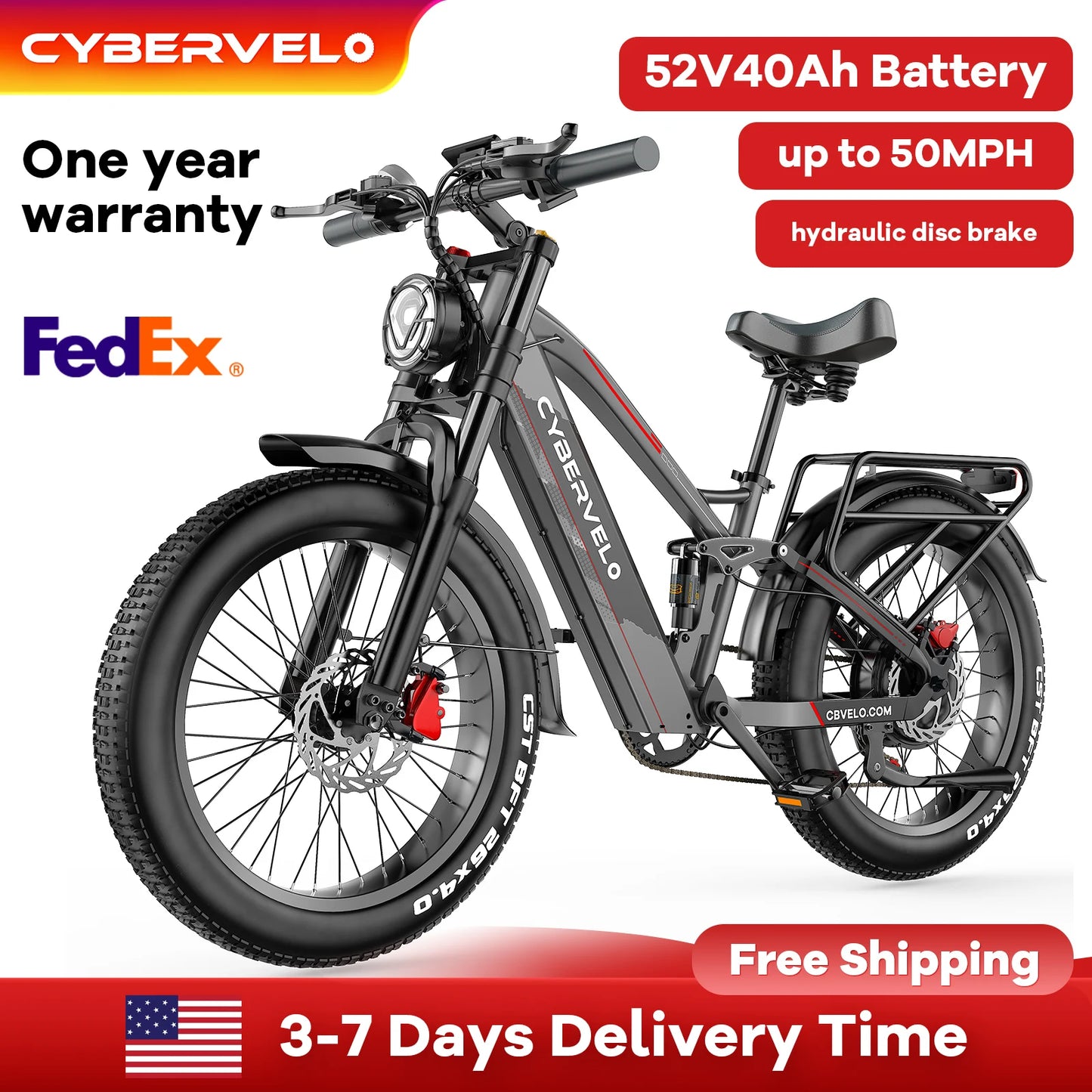 CYBERVELO Strong Power Ebike EK9 5000W Brushless Motor
