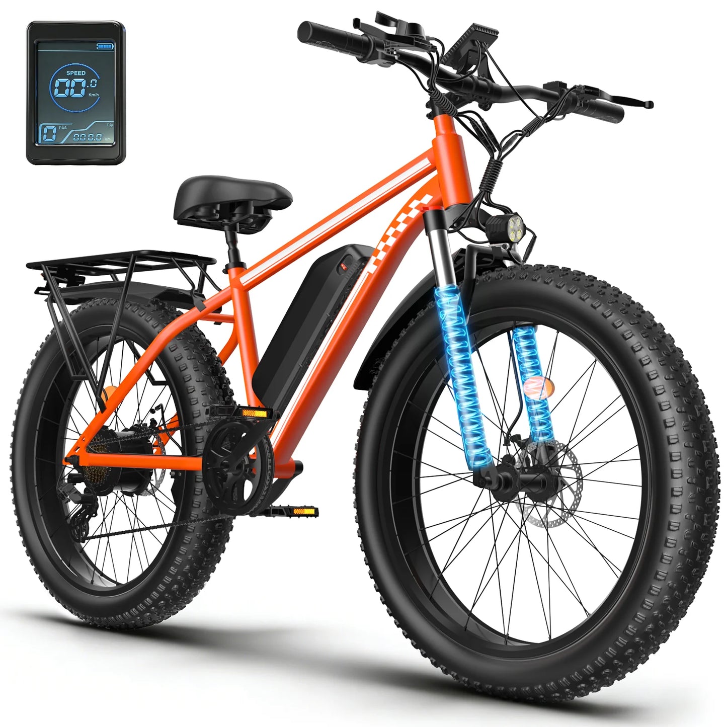 Electric Fat Tire Ebike With 1500W Peak Motor 32 MPH