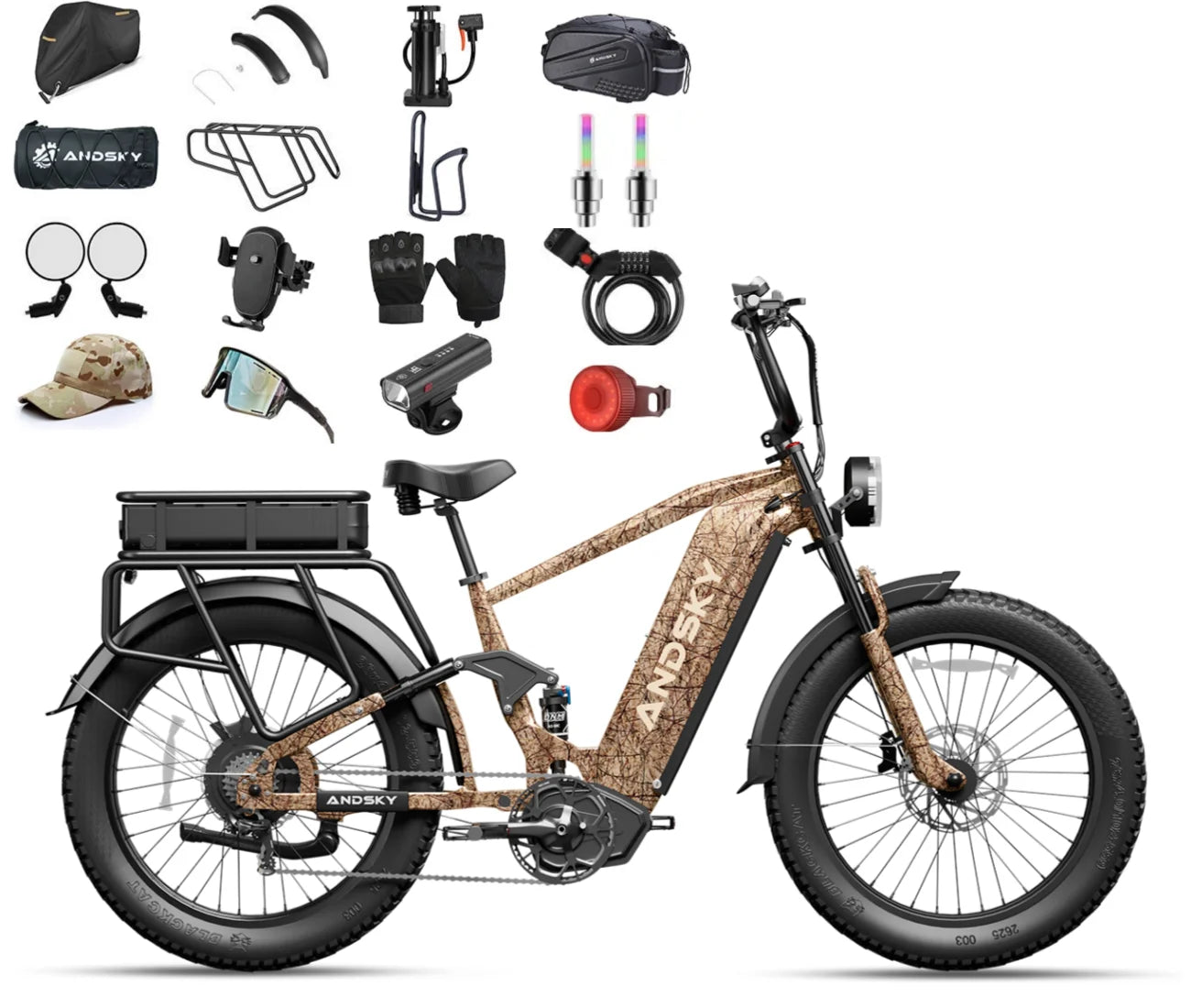 ANDSKY Hyper X Dual Battery 60V 3200W Electric Bike 7Speed