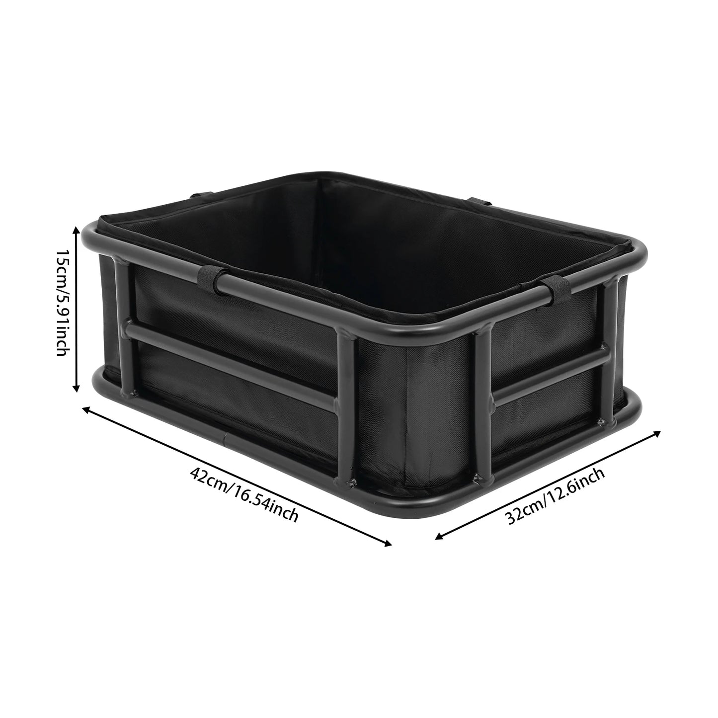 Rustproof Rear Bike Basket With Luggage Net And Inner Liner For Urban Commuting