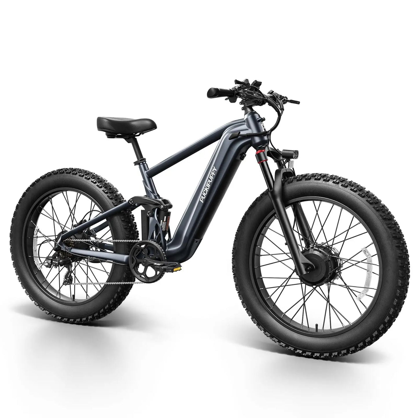 PUCKIPUPPY Dual Motor Electric Bike 1600W Fat Tire Full Suspension