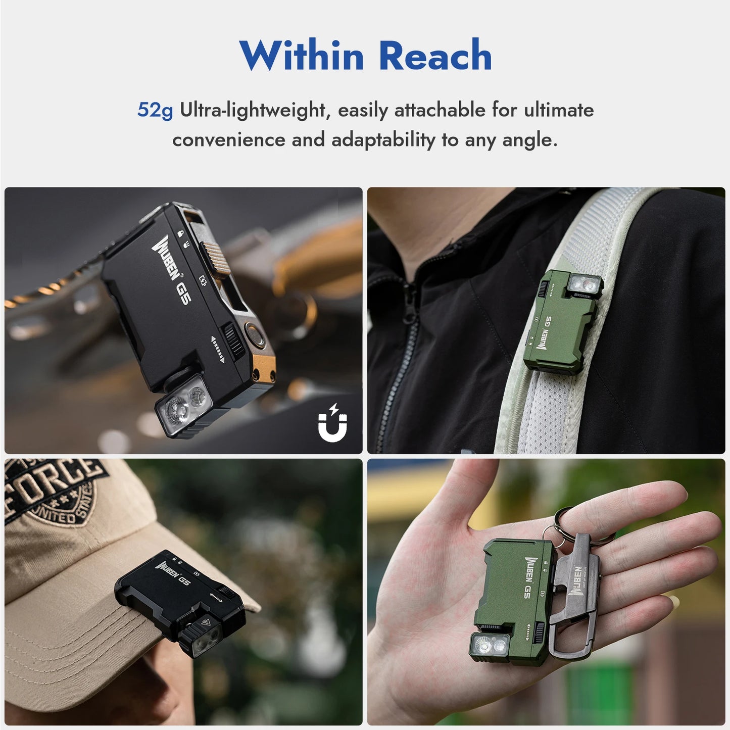 WUBEN G5 Rechargeable EDC Flashlight With RGB Light 400 Lumens