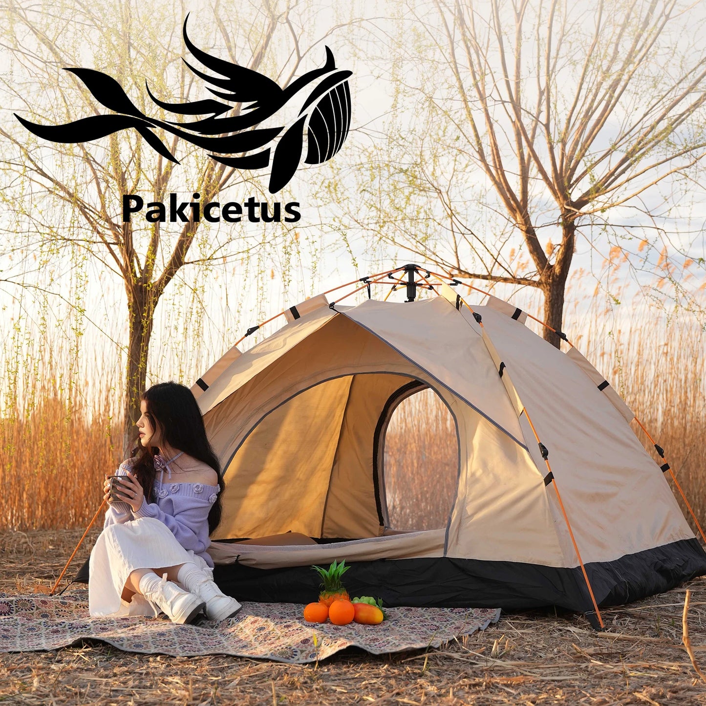 Pakicetus 3-4 Person Windproof Camping Tent Easy Setup