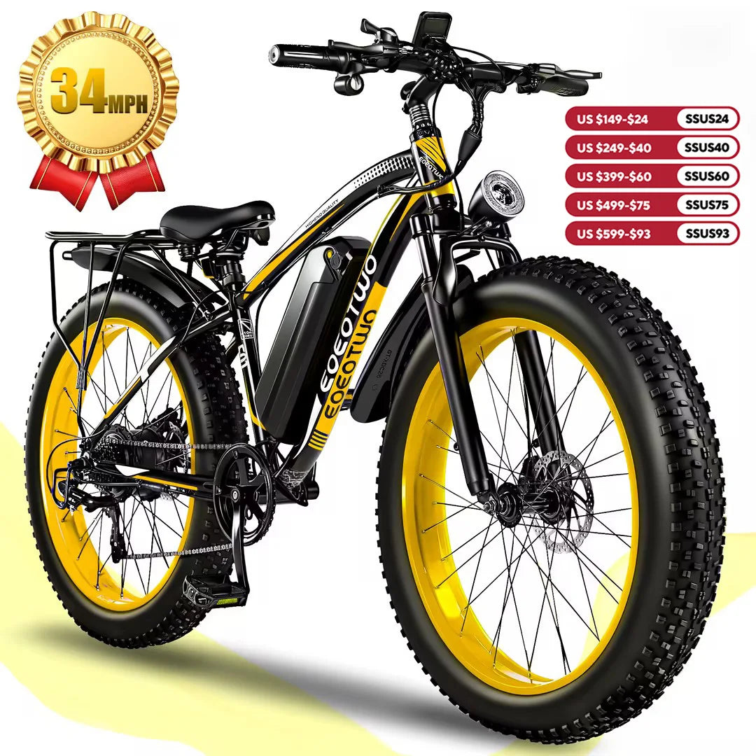 EOEOTWO 1500W Fat Tire Electric All Terrain EBike 34MPH