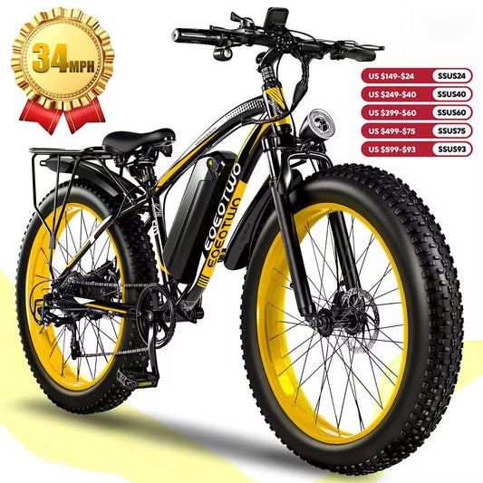 EOEOTWO 1500W Fat Tire Electric All Terrain EBike 34MPH