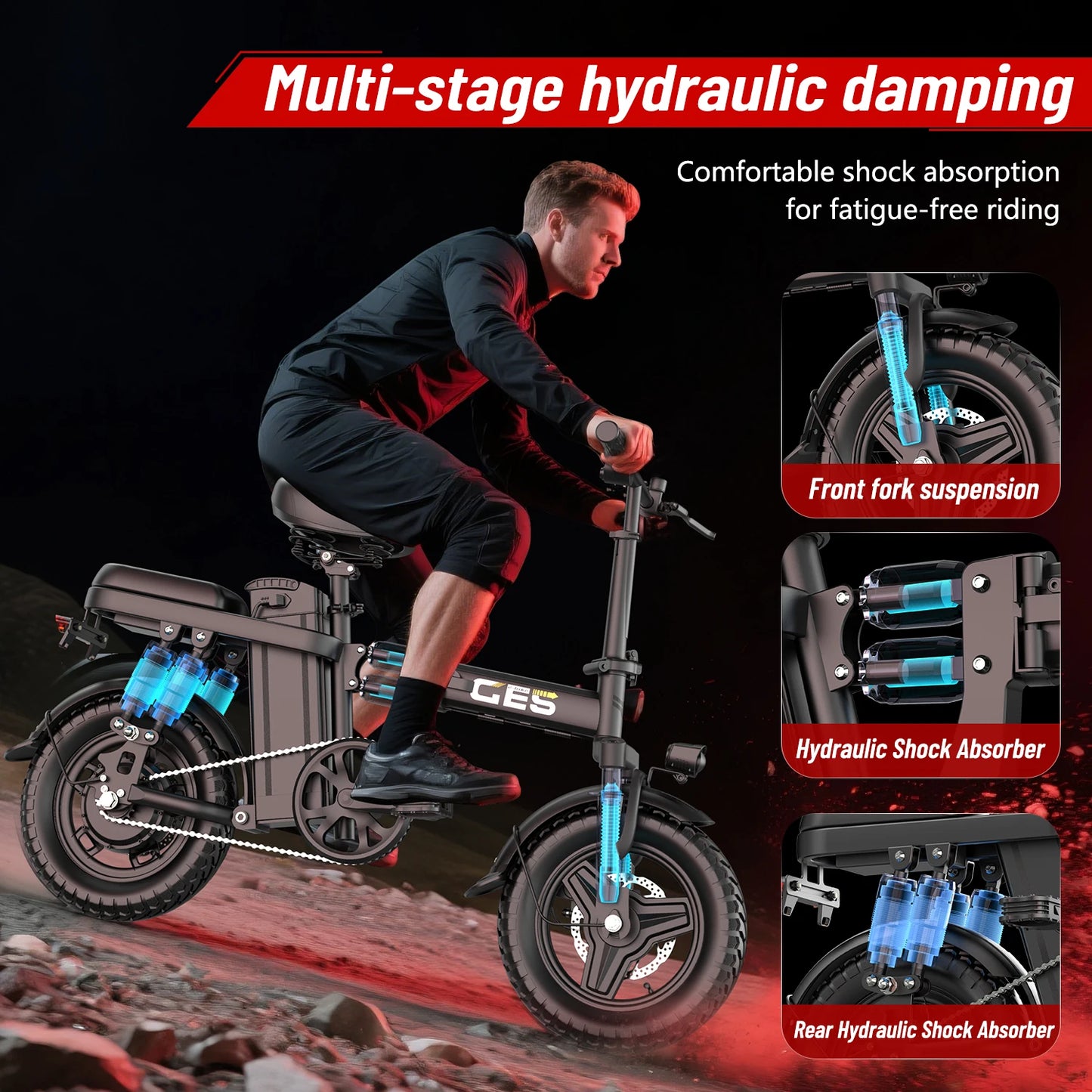 UPlee GE5 Electric Bike 500W Folding Removable Battery