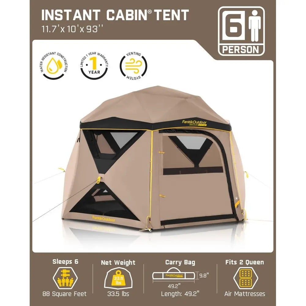 YTYIN Alpha C6 Ultra Instant Cabin Tent For Outdoors Adventures