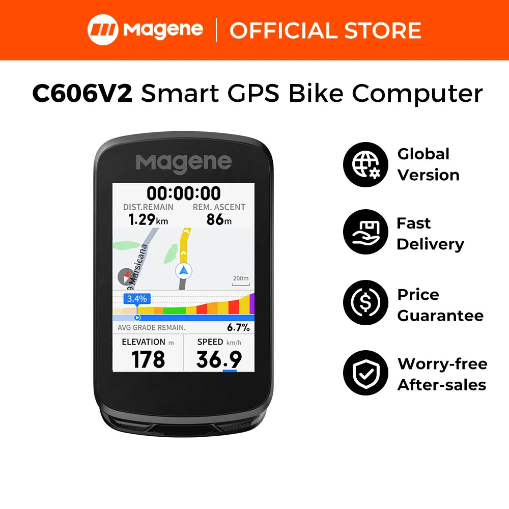 Magene C606V2 GPS Bike Computer With Navigation And Speedometer