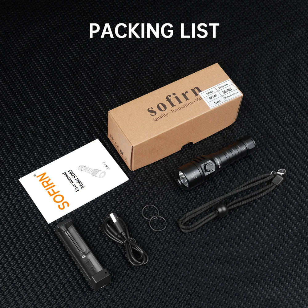 Sofirn SD03 1800 Lumen Diving Flashlight SFT40 LED 5000K