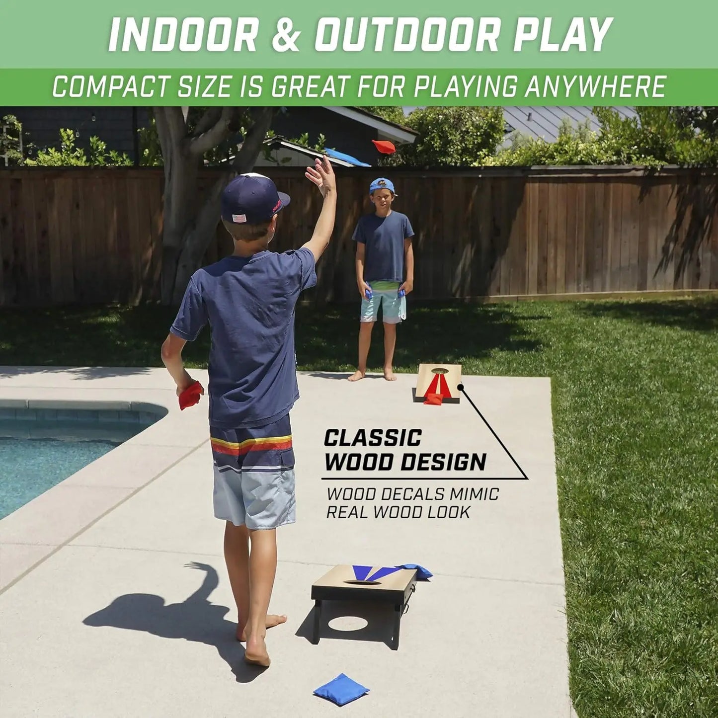 Portable Cornhole Game Set With Six Bean Bags For Indoor Outdoor Fun