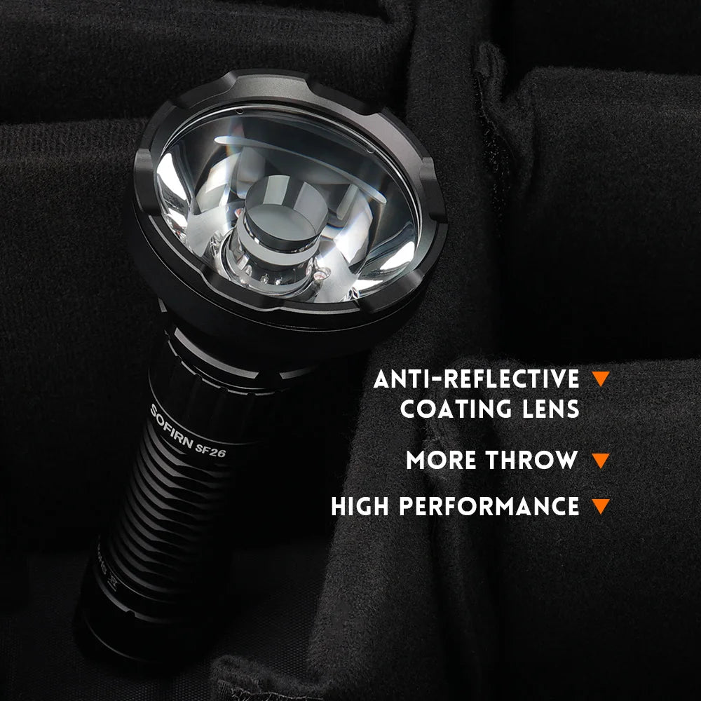 Sofirn SF26 2000 Lumen Tactical Flashlight USB C Rechargeable IPX8