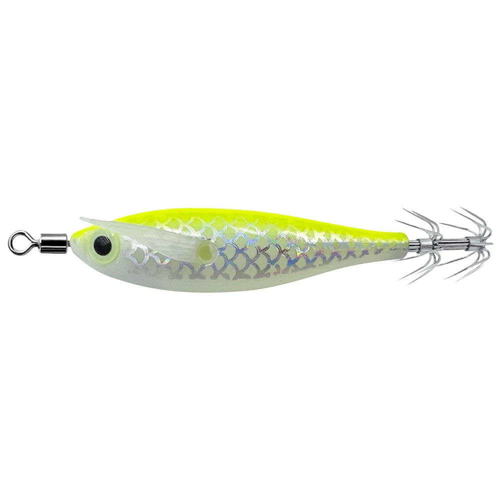 Luminous Squid Lure With 3D Eyes Glow In Dark Bait