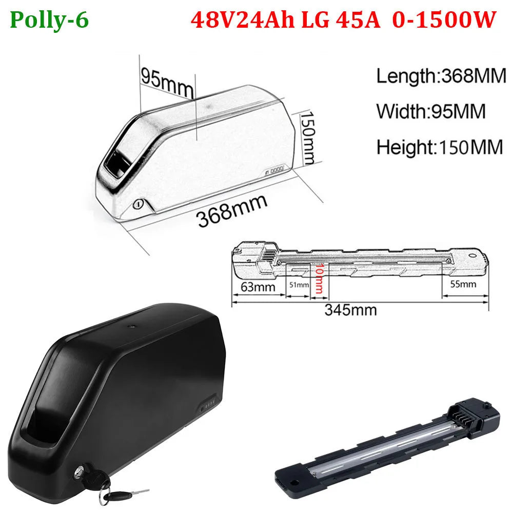 UNITPACKPOWER Ebike Downtube Battery 36V 52V 48V 24Ah