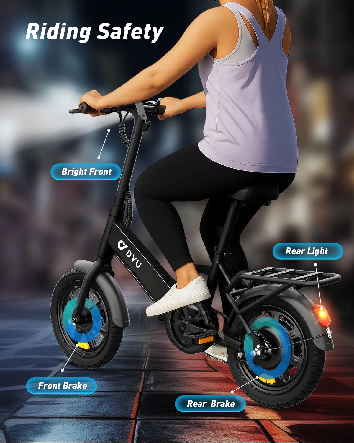 Dyu Folding Electric Bicycle C3 With 500W Peak Motor 280Wh Battery