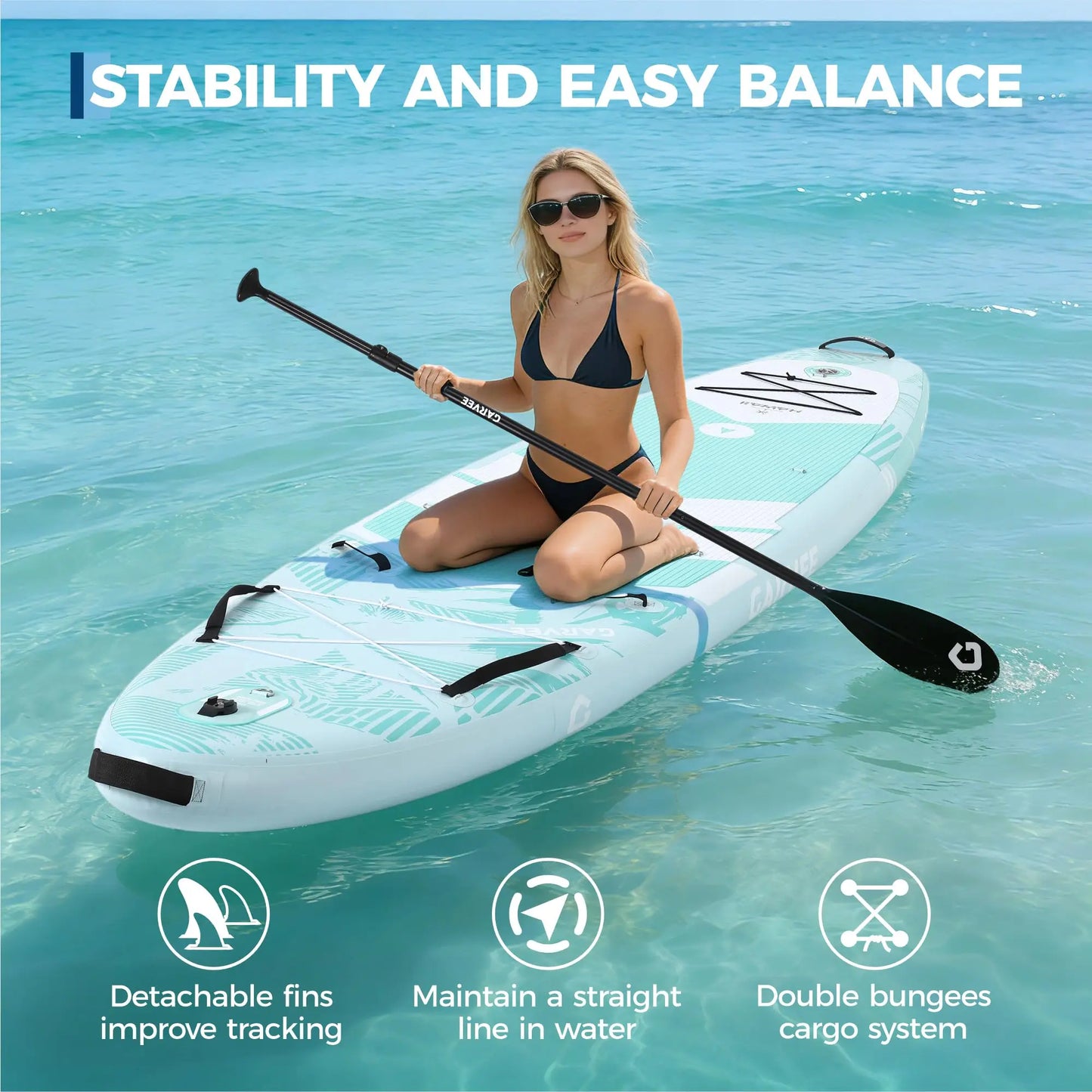 Inflatable Upright Paddle Board All Around Set With Pump Backpack