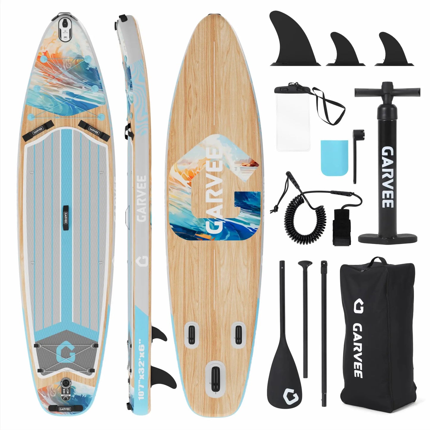 Inflatable Upright Paddle Board All Around Set With Pump Backpack