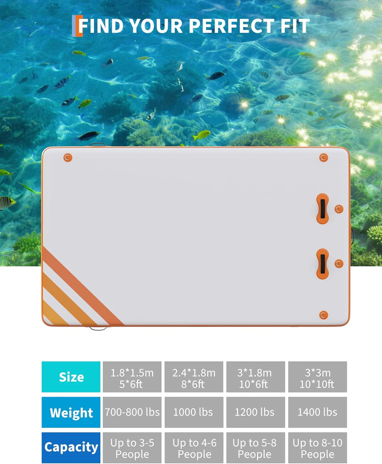 HiMISS Heavy Duty Inflatable Floating Dock for Lake and Pool