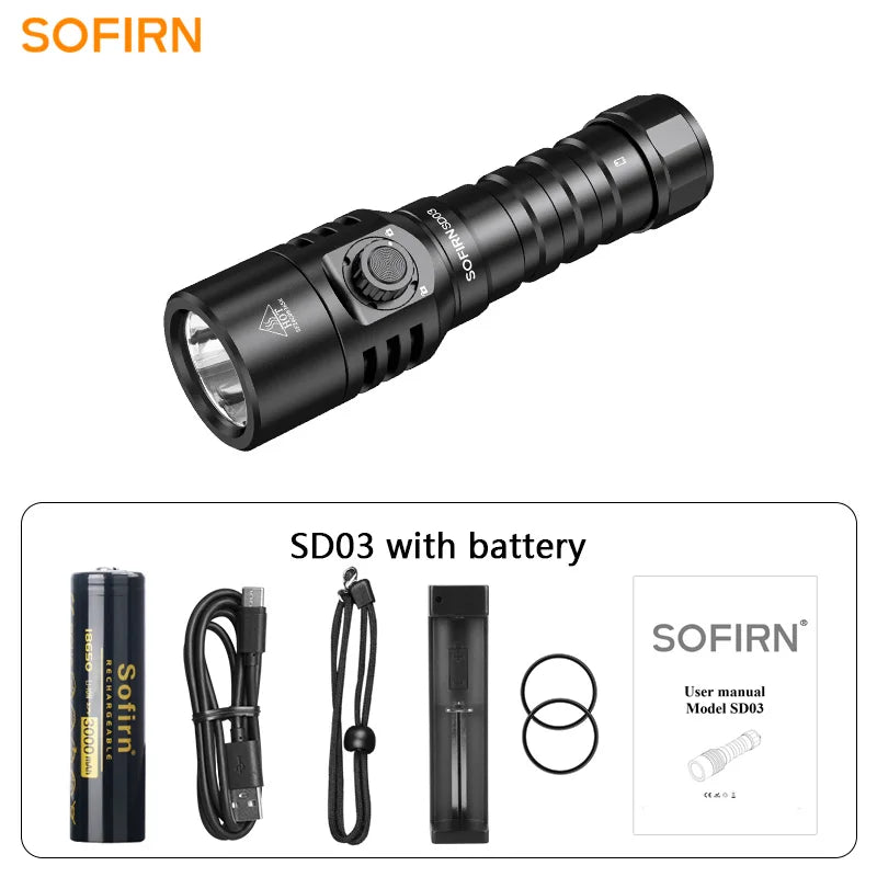 Sofirn SD03 1800 Lumen Diving Flashlight SFT40 LED 5000K