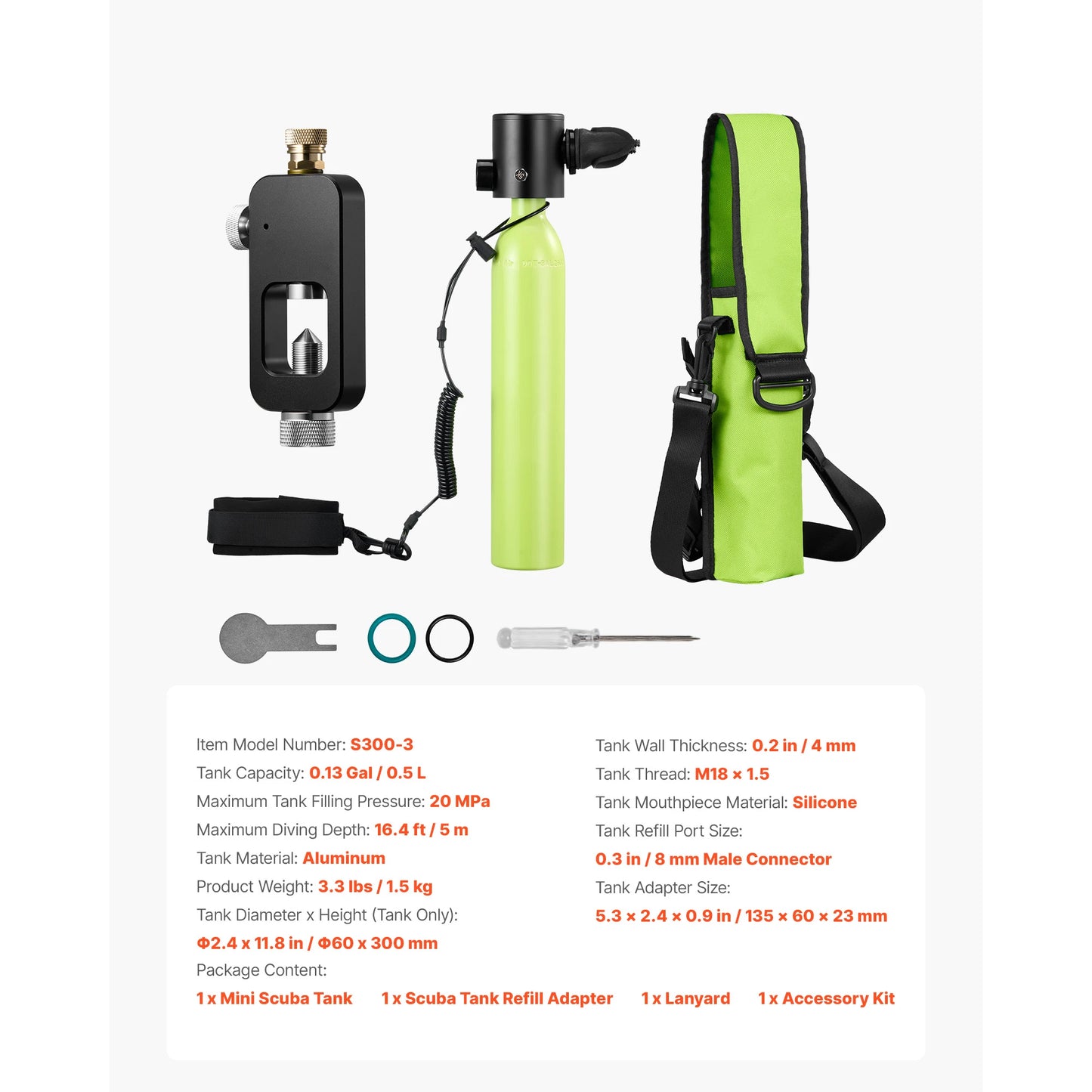 SucceBuy Portable Mini Scuba Tank For Underwater Breathing