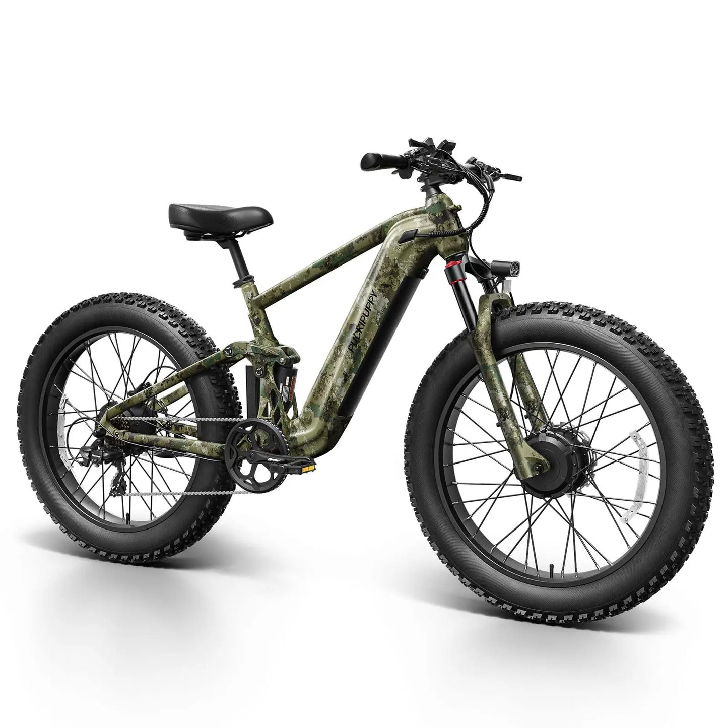 PUCKIPUPPY Dual Motor Electric Bike 1600W Fat Tire Full Suspension