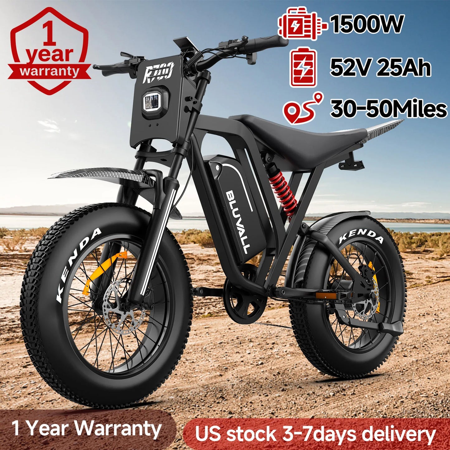 MOOBELO R700 Electric Bike 1500W 52V Battery Full Suspension