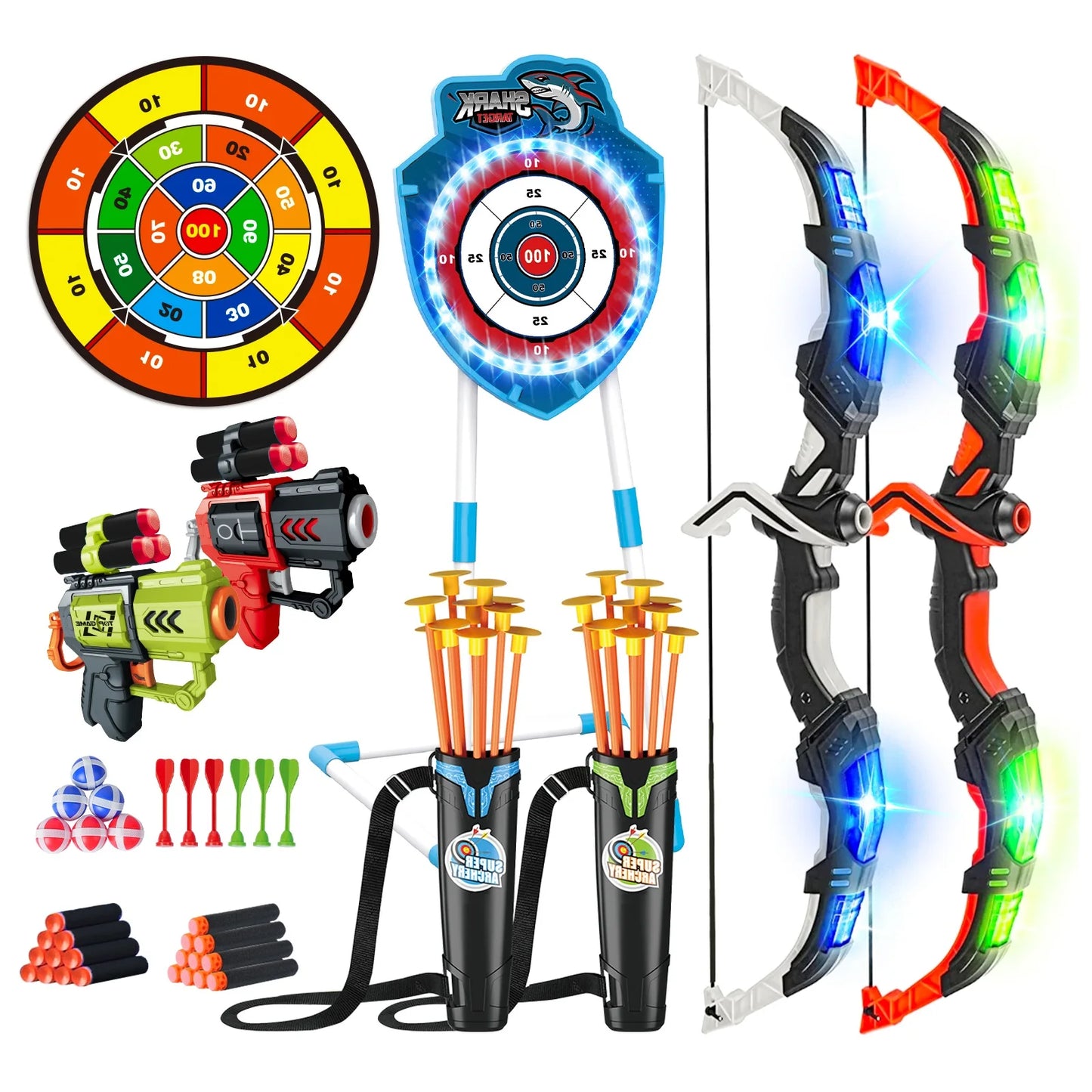 VATOS 4 In 1 Archery Battle Arena Toy For Kids Indoor Outdoor