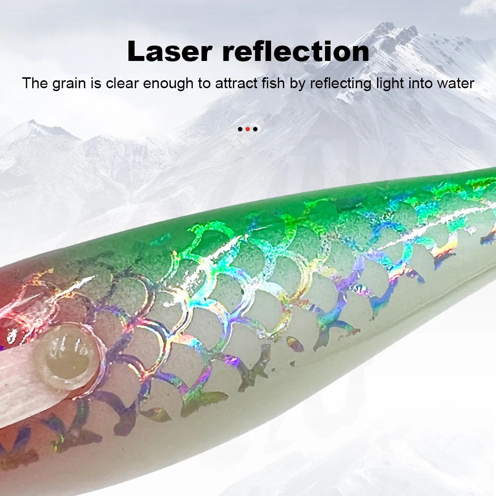 Luminous Squid Lure With 3D Eyes Glow In Dark Bait