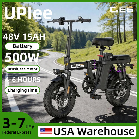 UPlee GE5 Electric Bike 500W Folding Removable Battery