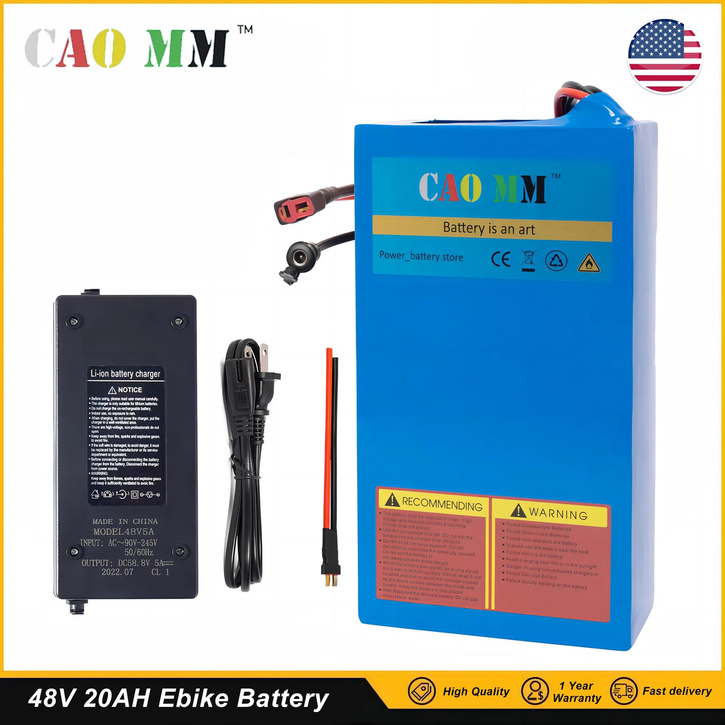 CAO MM 48V Ebike Battery for Electric Bikes and Scooters