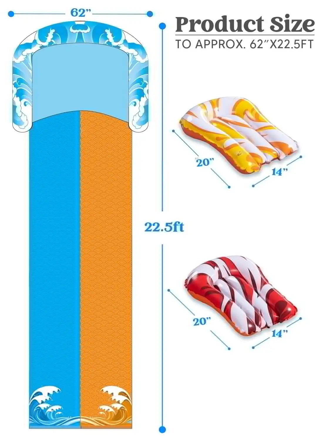 JOYFY Water Slide With Sprinkler And Bodyboards For Kids Outdoor Fun