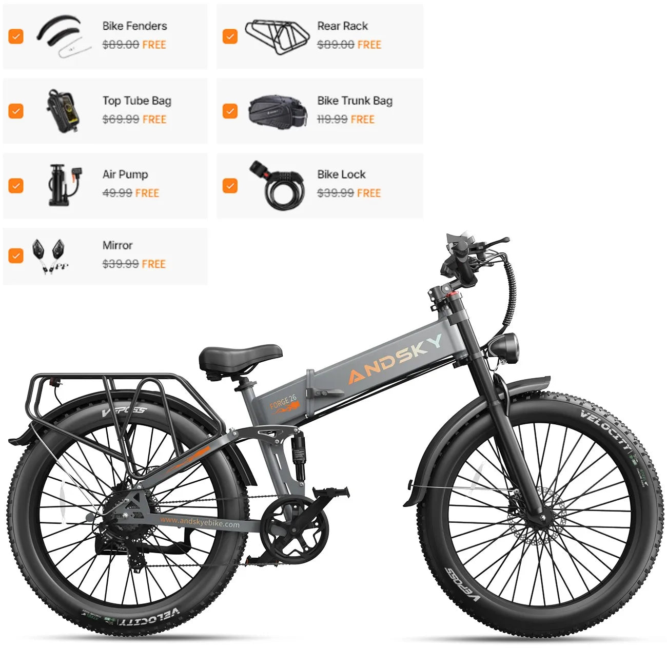 Andsky Forge Full Suspension Fat Tire Electric Bike
