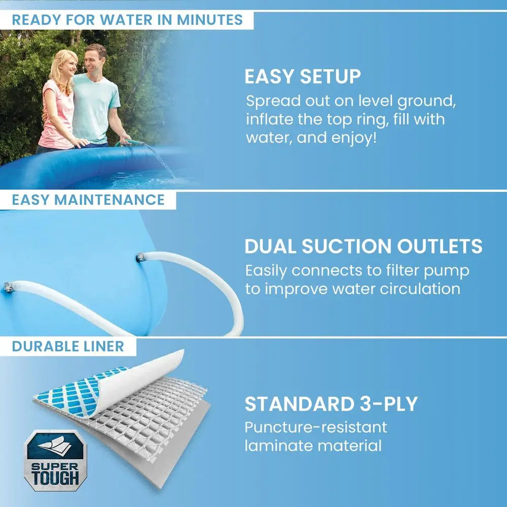 YTYIN Easy Set Above Ground Pool With Cartridge Filter Pump