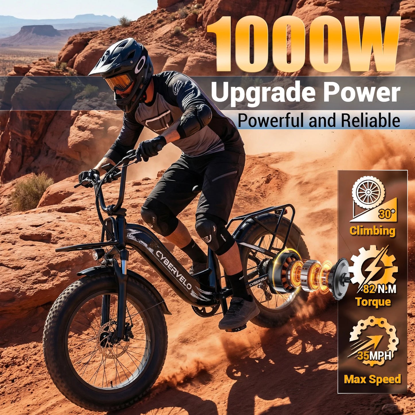 CYBERVELO EK8 Off Road Electric Bike With 1000W Peak