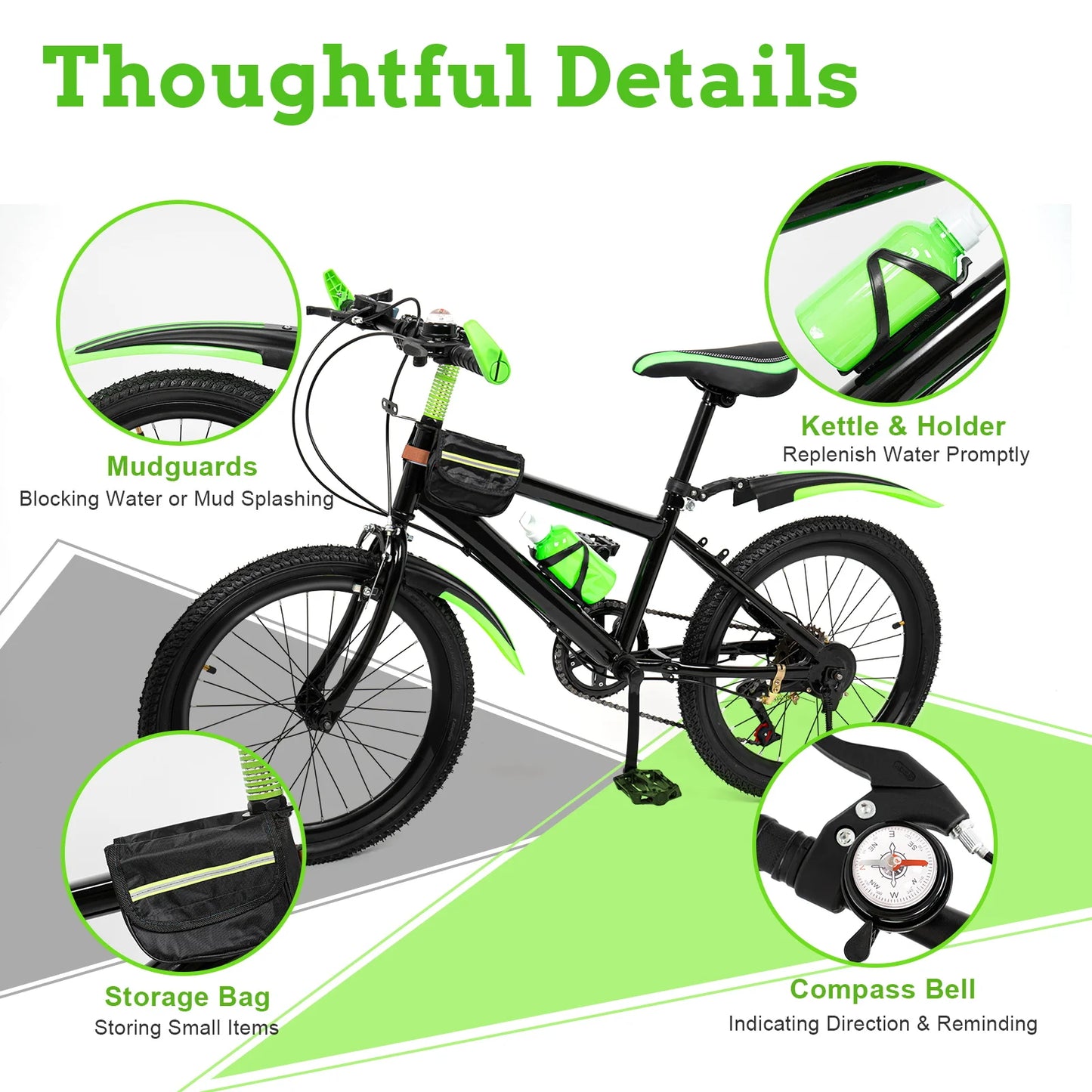 Kids 20 Inch Mountain Bike 7 Speed With Adjustable Seat