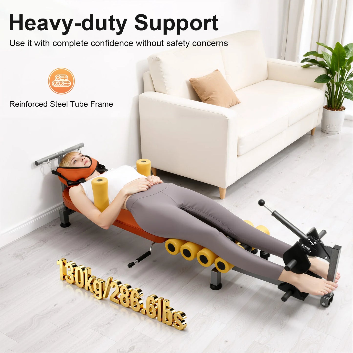 Adjustable Back Stretch Bench For Spinal Decompression 130kg Capacity