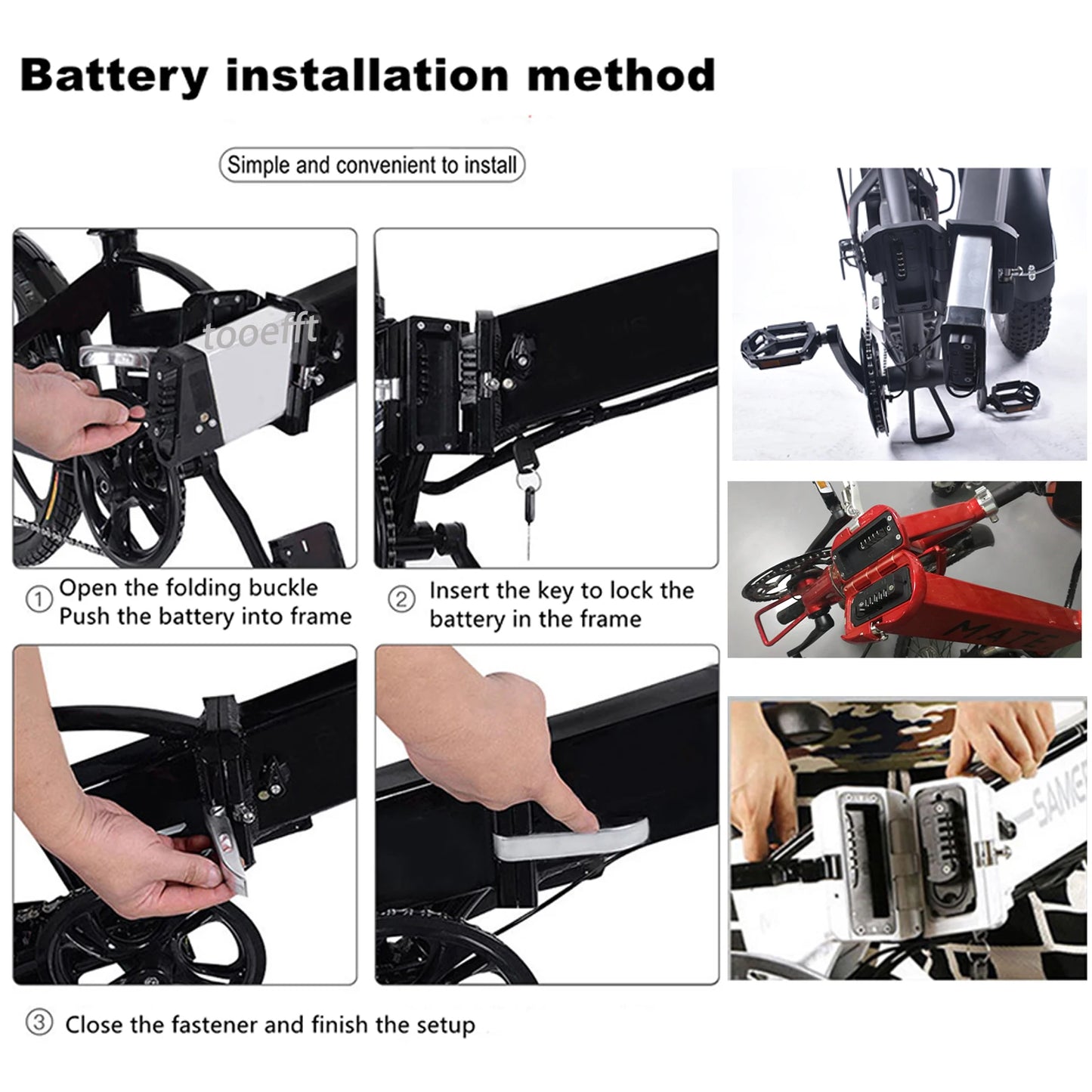 ACEBEI-POWER Folding Ebike Battery 48V 10-14Ah For LAFLY X3