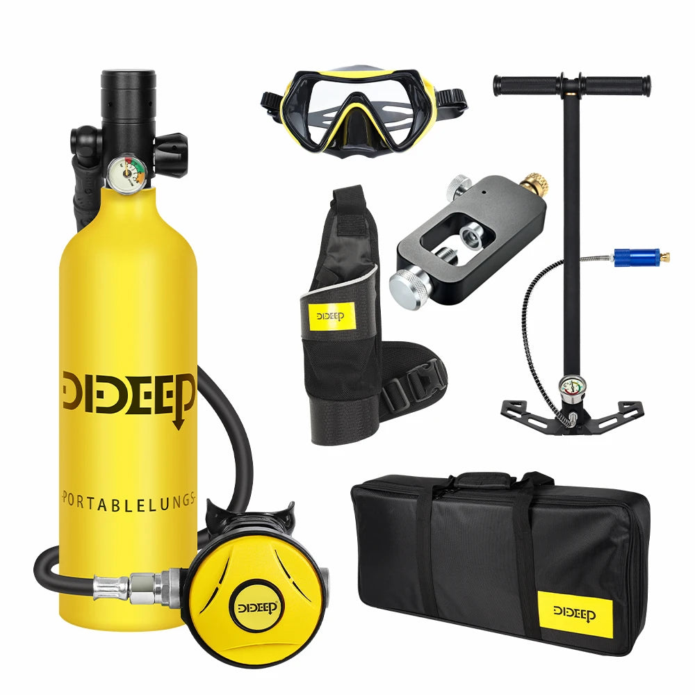 DIDEEP Scuba Diving Tank With Hand Pump Portable Cylinder