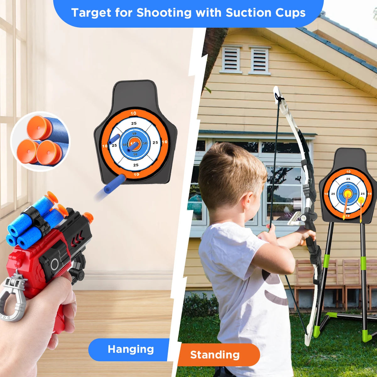 VATOS Bow And Arrow Toy Set For Kids Archery Target