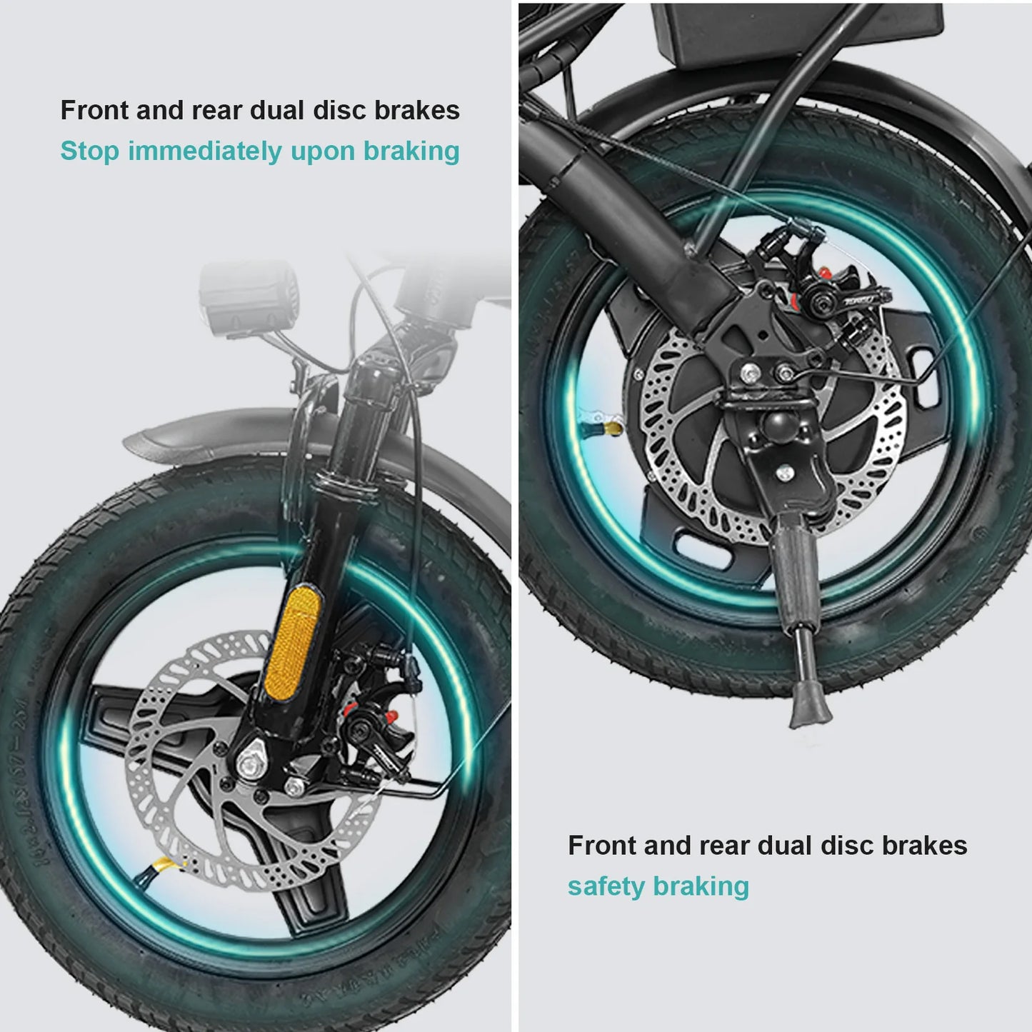 Terrosor Folding Electric Bike 20 MPH 560W 48V Removable Battery