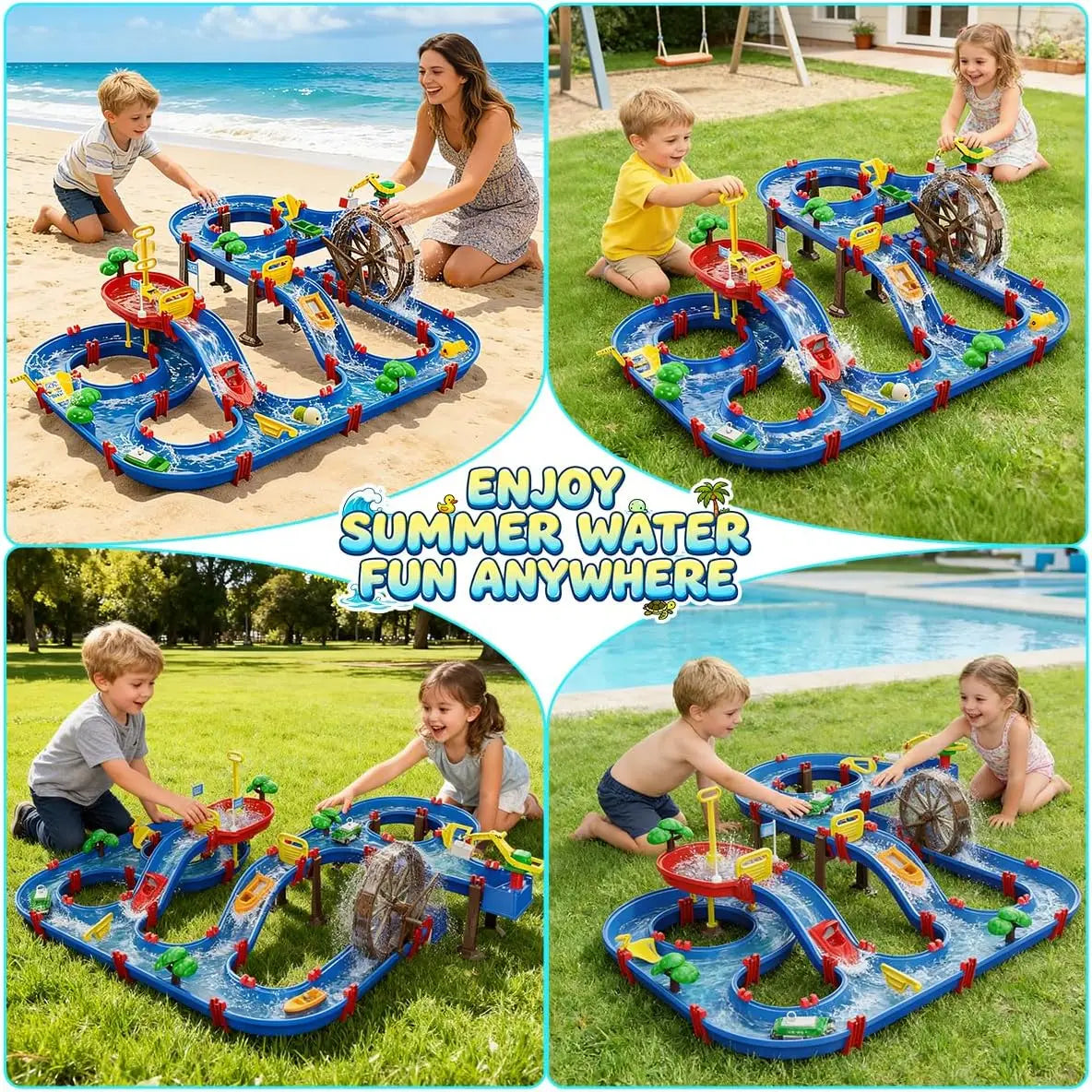 VATOS Outdoor Water Table Playset With Water Wheel For Kids