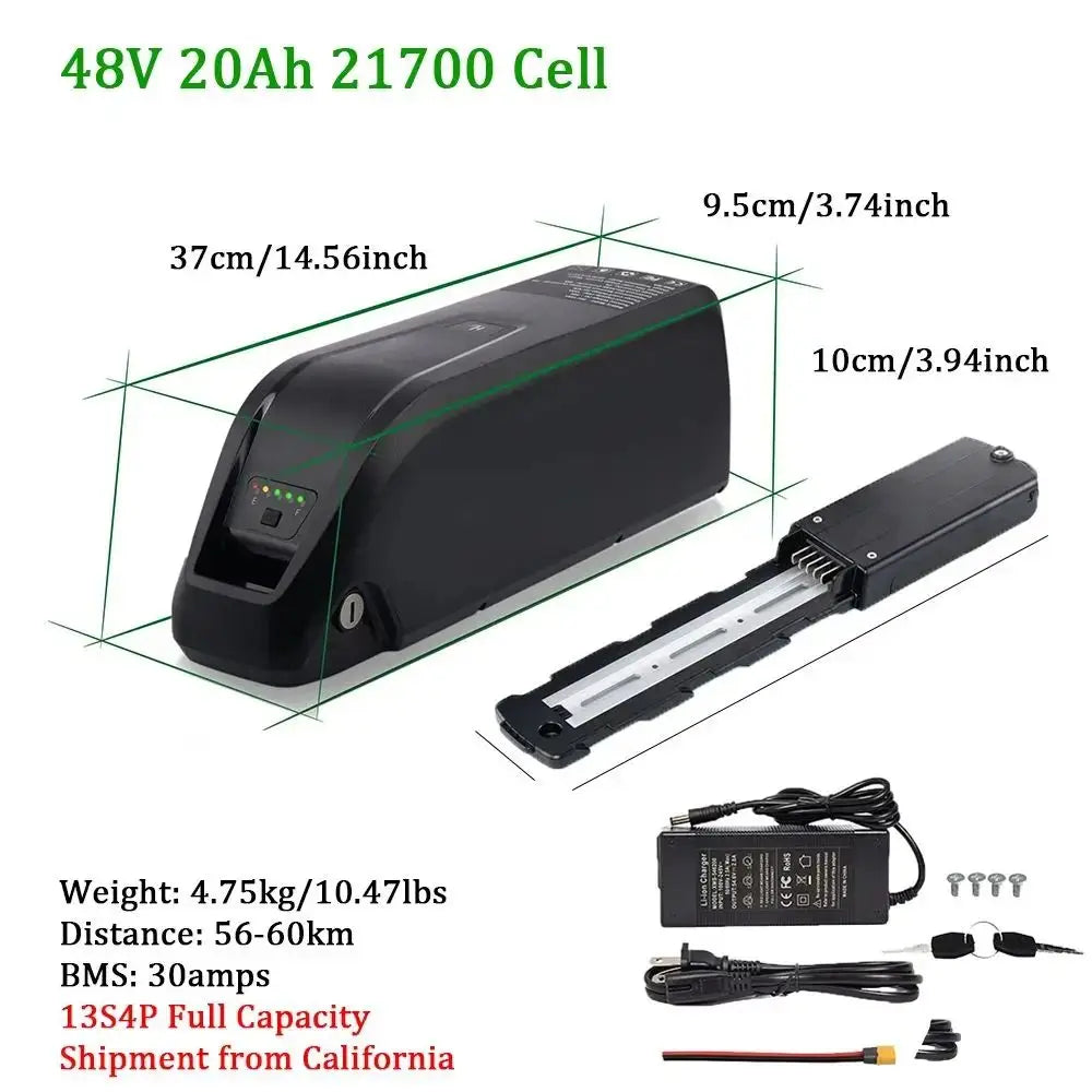 CAO MM Ebike Battery 36V 48V 52V 10Ah With Charger
