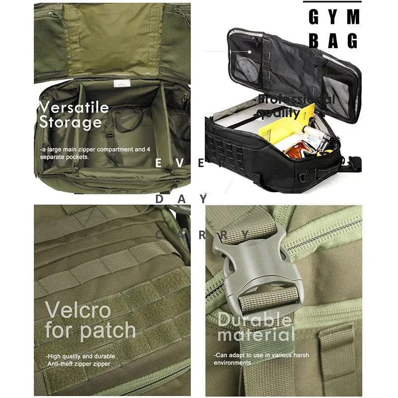 LQARMY 3 Way Duffel Bag Waterproof Travel Bag Large Capacity